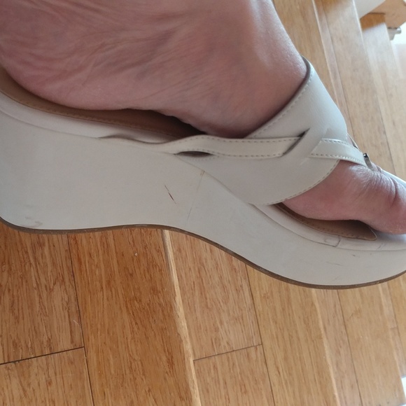 CALVIN KLEIN 1990'S PLATFORM SANDALS WHITE SZ. 8.5 - Picture 5 of 5